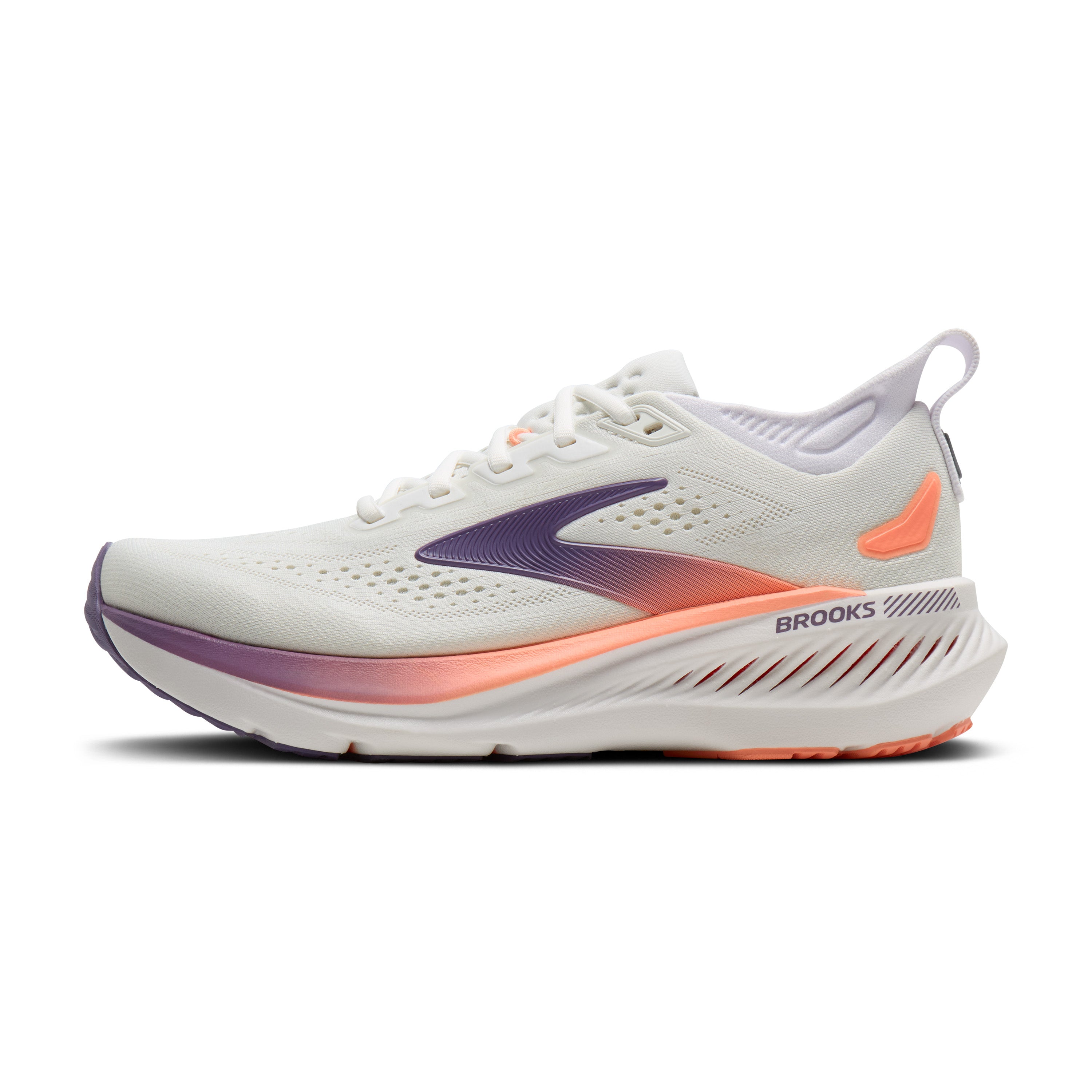 Brooks Glycerin GTS 23 Womens Running Shoes - White/Mulled Grape/Clear