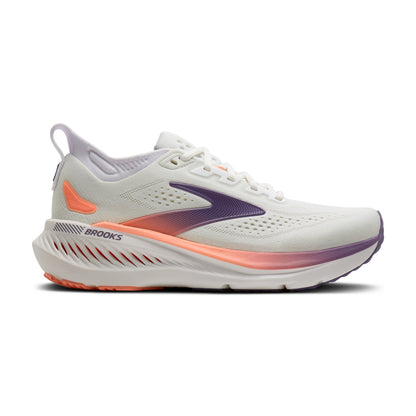 Brooks Glycerin GTS 23 Womens Running Shoes - White/Mulled Grape/Clear