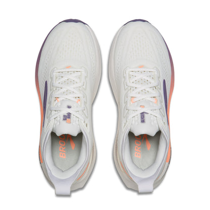 Brooks Glycerin GTS 23 Womens Running Shoes - White/Mulled Grape/Clear