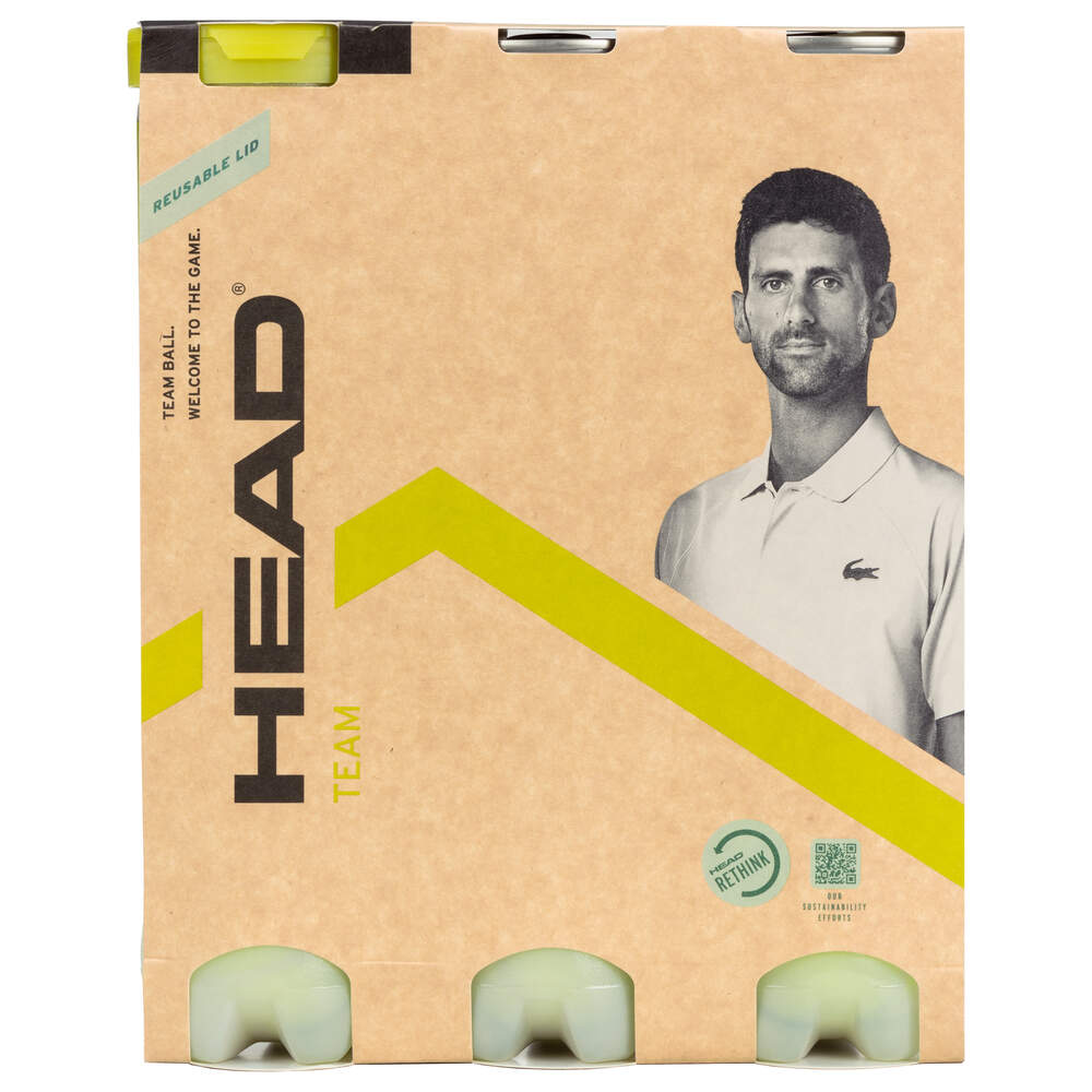 Head Team Tennis Balls (Tube of 4) - Yellow