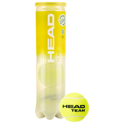 Head Team Tennis Balls (Tube of 4) - Yellow
