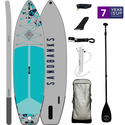 Sandbanks Style Pro-X 10'6'' x 32'' x 4.75'' iSUP Paddleboard package Turquoise