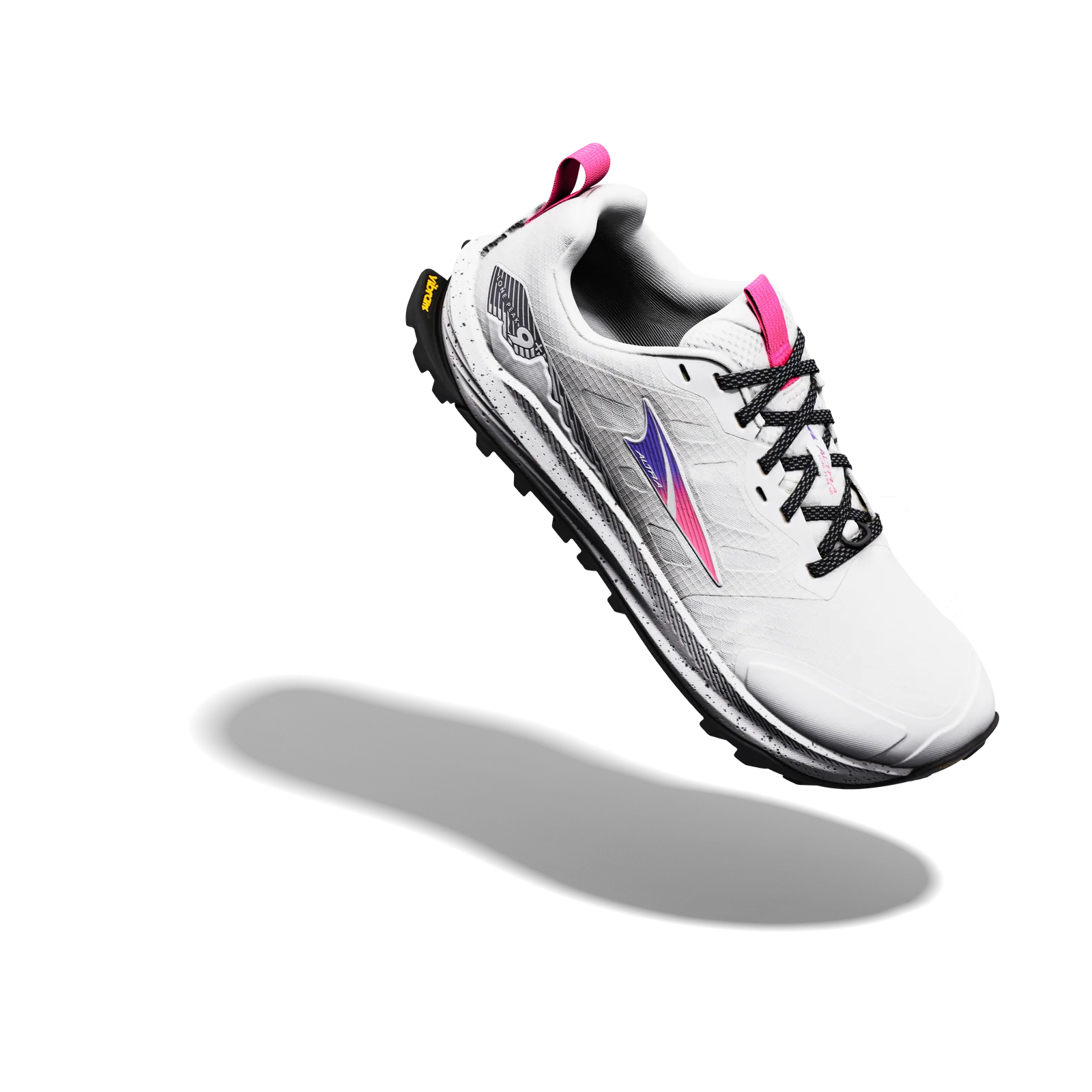 Altra Lone Peak 9 + Women's Running Shoes - Vaporous Grey/ Knockout Pink, view