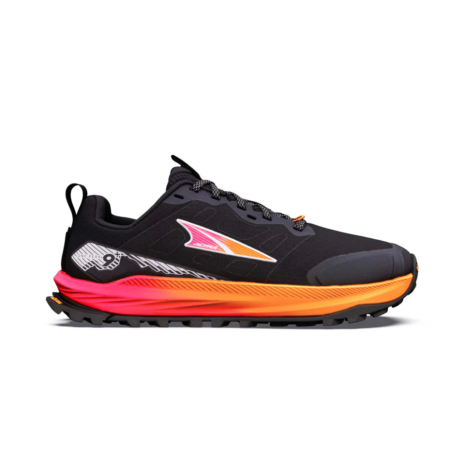 Altra Lone Peak 9 + Women's Running Shoes - Black/Knockout Pink/White