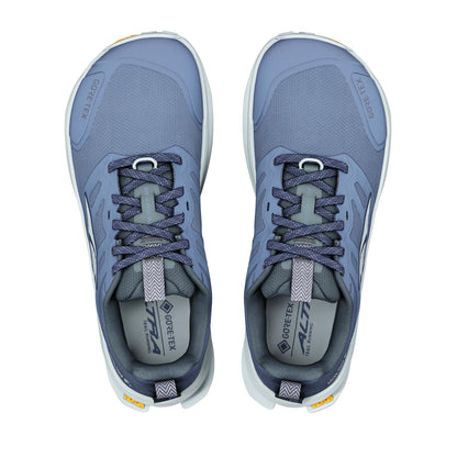 Altra Lone Peak 9+ GTX women’s waterproof trail running shoe in Flint Stone/Iceflow.