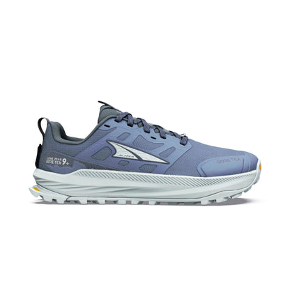 Altra Lone Peak 9+ GTX women’s waterproof trail running shoe in Flint Stone/Iceflow.
