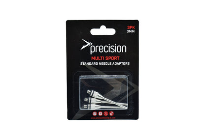 Pack of precision multi-sport needle adaptors on a white background