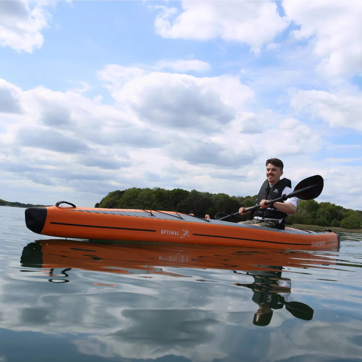 Sandbanks Style Optimal Single Seater Inflatable Kayak - Orange