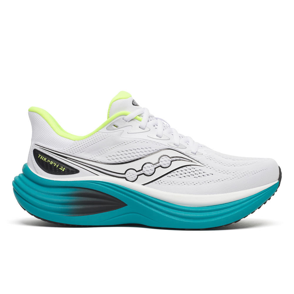 Saucony Triumph 24 Mens Running Shoes - White/Tranquil