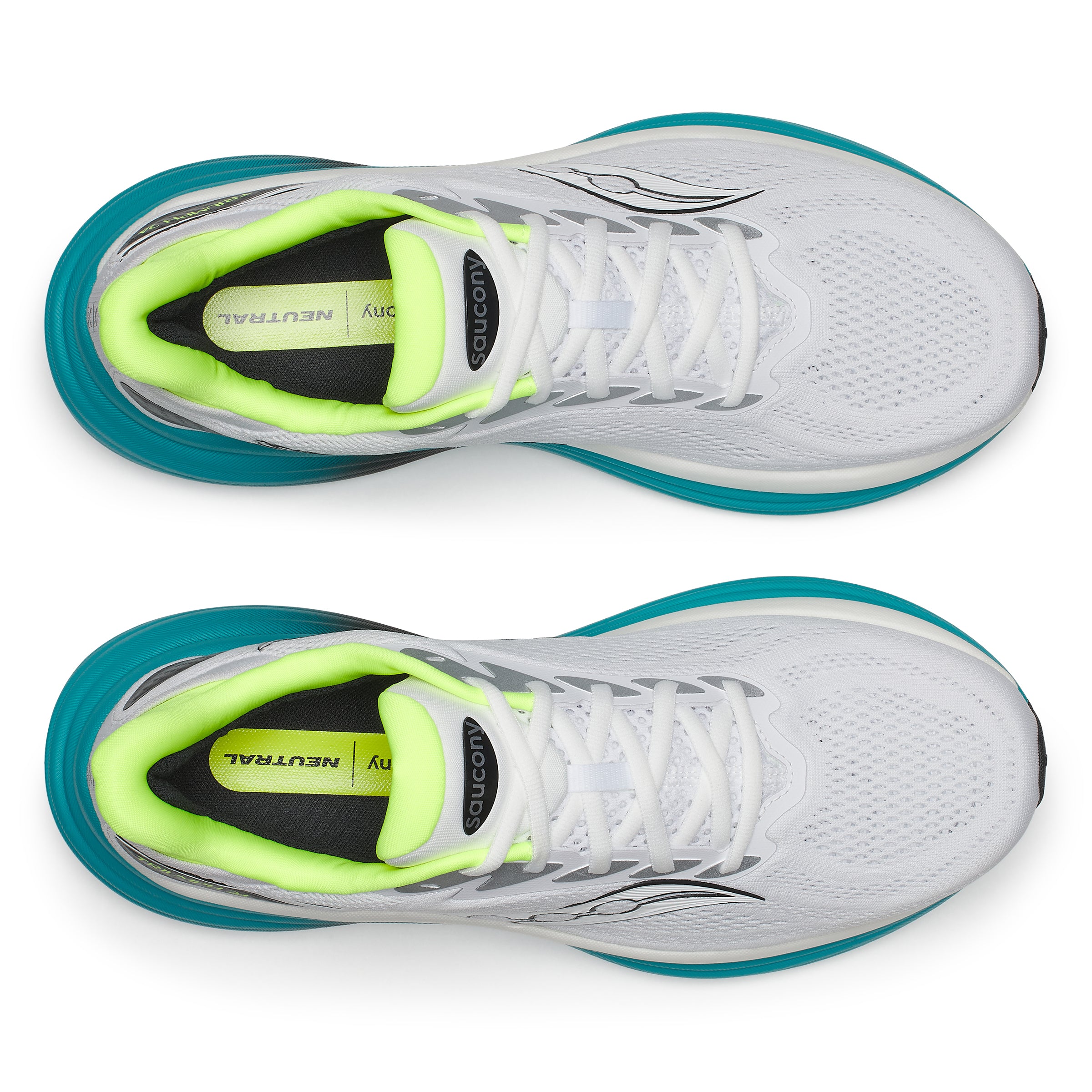Saucony Triumph 24 Mens Running Shoes - White/Tranquil