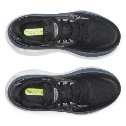 Saucony Hurricane 26 Womens Running Shoes - Black/Silver with visible brand logo on a white background