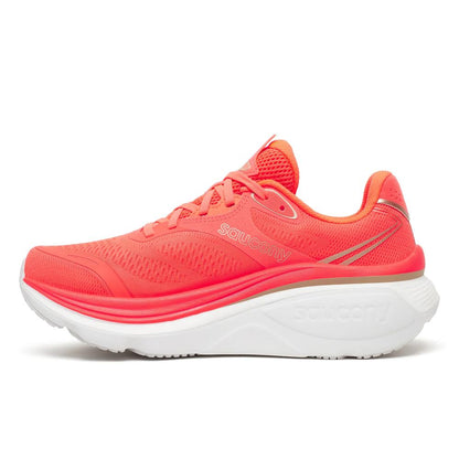 Saucony Hurricane 26 Womens Running Shoes - Vizired side view with white sole on a white background
