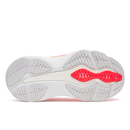 Saucony Hurricane 26 Womens Running Shoes - Vizired with red sole on a white background