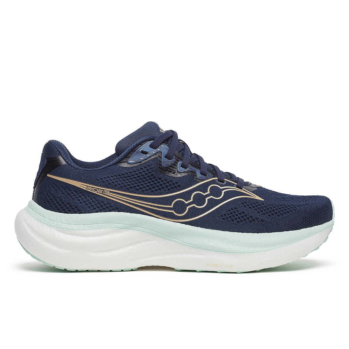 Saucony Ride 19 Womens Running Shoes - Navy/Aqua