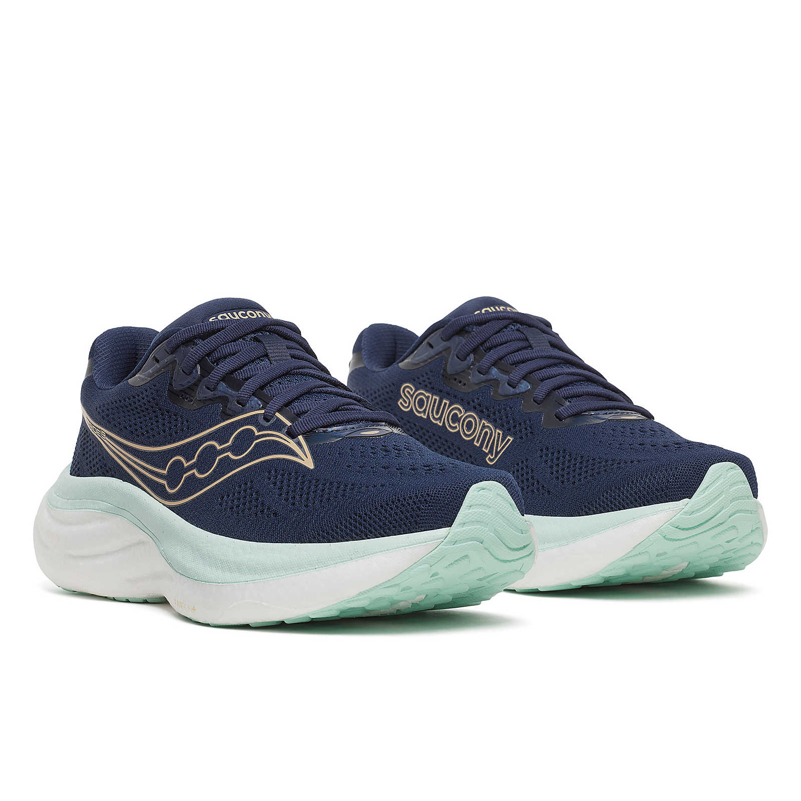 Saucony Ride 19 Womens Running Shoes - Navy/Aqua