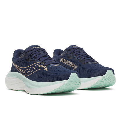 Saucony Ride 19 Womens Running Shoes - Navy/Aqua