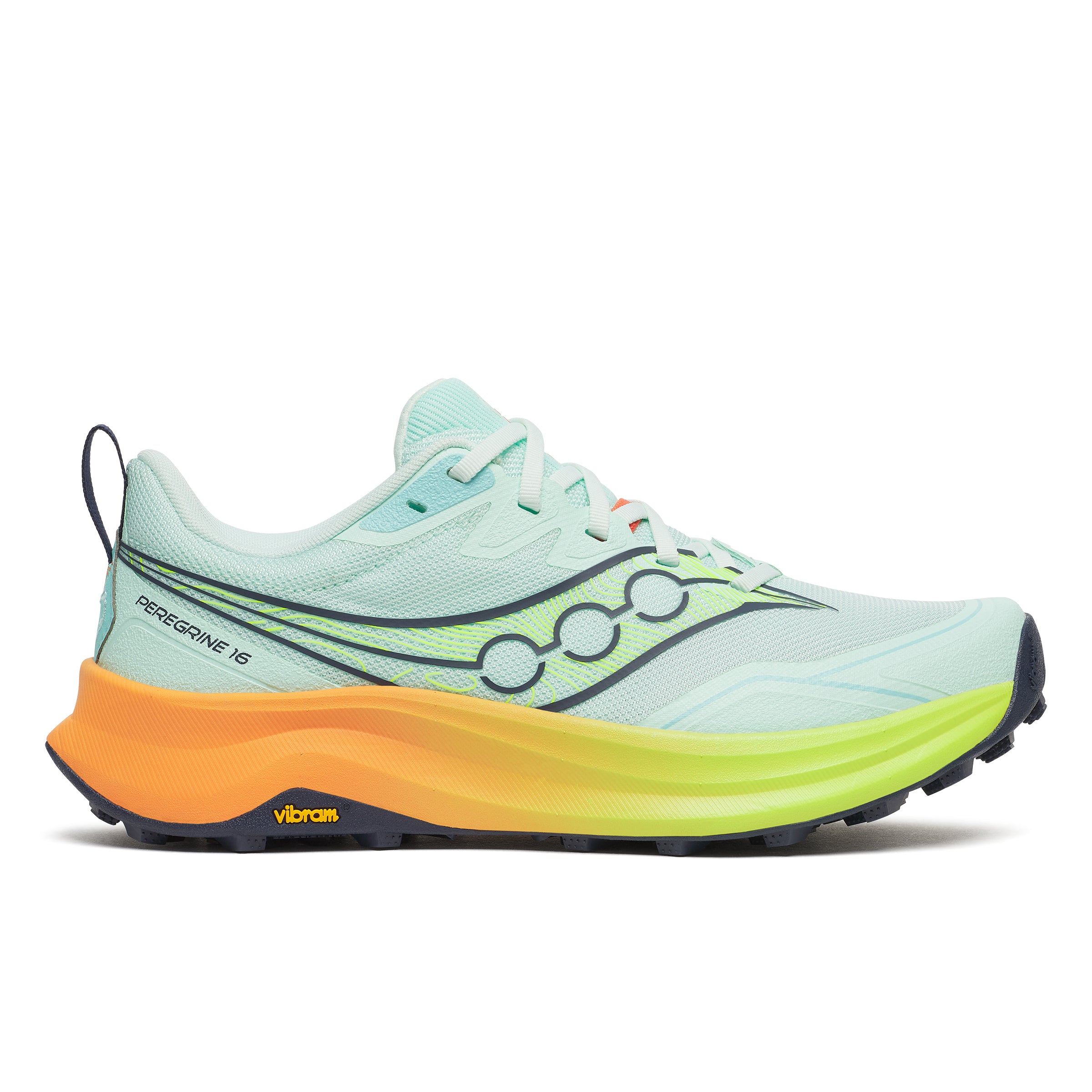 Saucony Peregrine 16 Womens Trail Running Shoes - Aqua/Citron