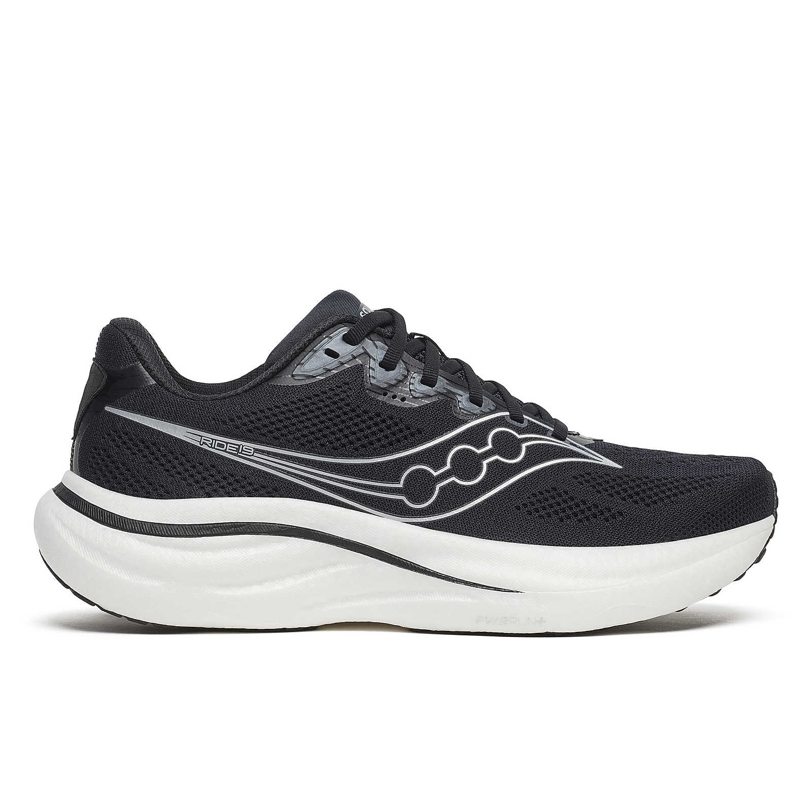 Saucony Ride 19 Mens Running Shoes - Black/Silver