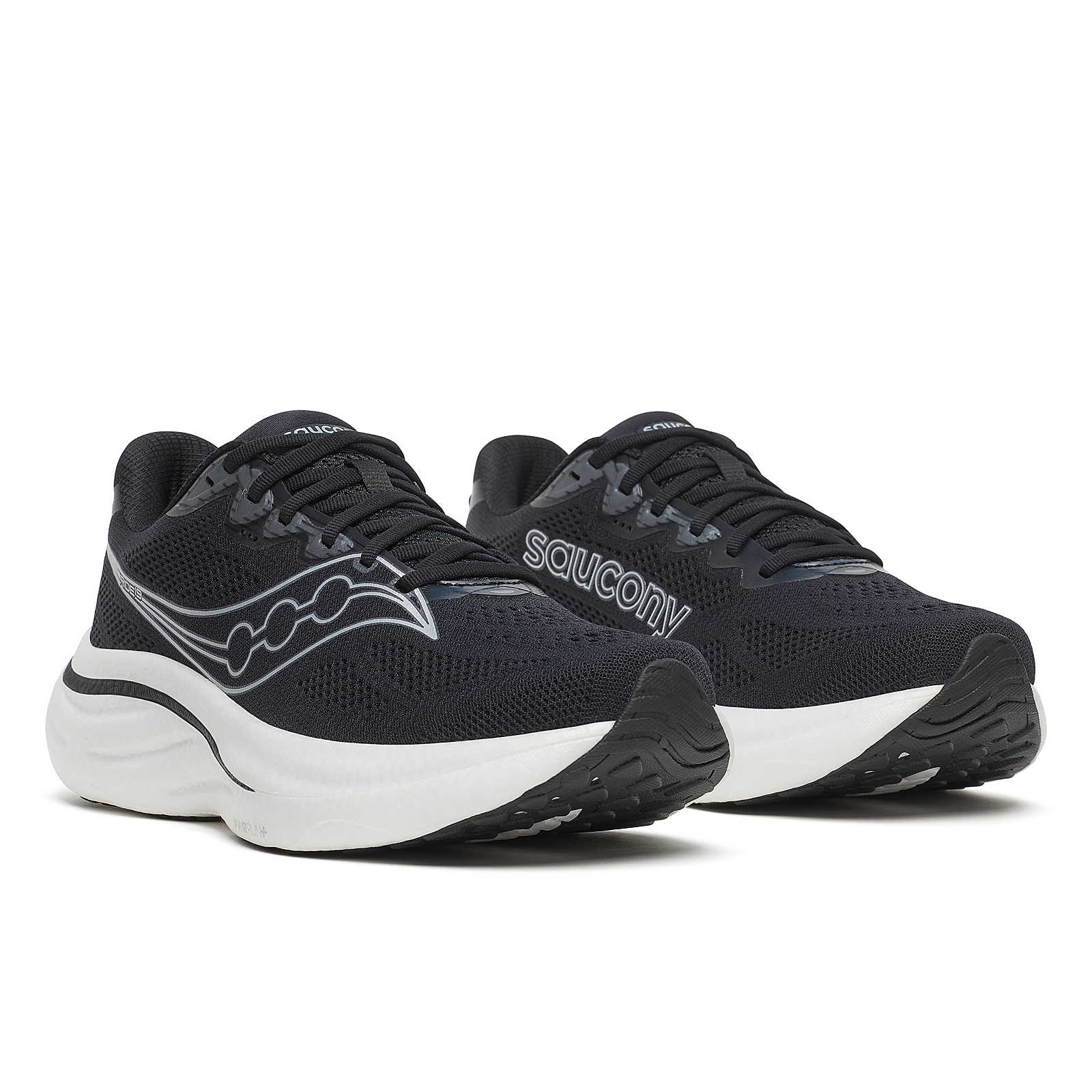 Saucony Ride 19 Mens Running Shoes - Black/Silver