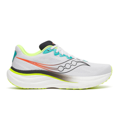 Saucony Ride 19 Mens Running Shoes - White/Citron