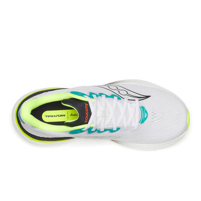 Saucony Ride 19 Mens Running Shoes - White/Citron