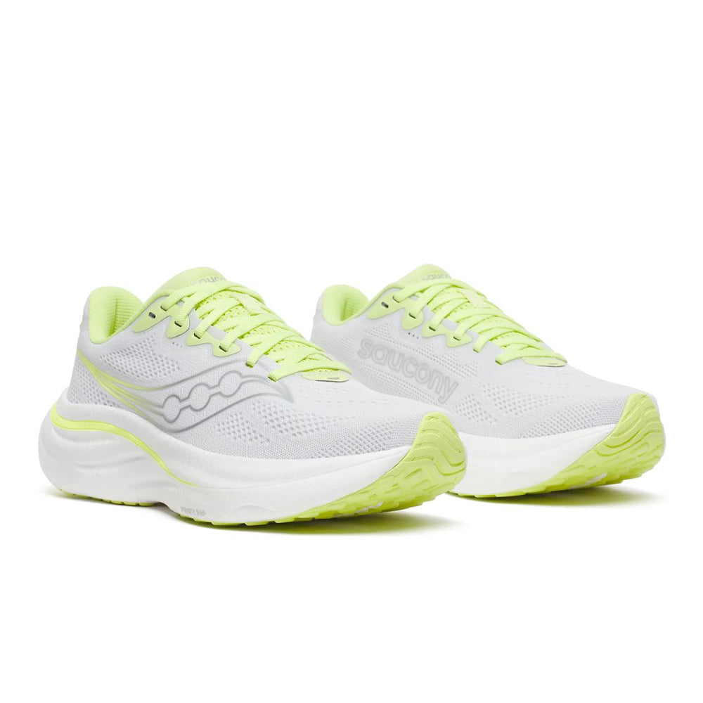 Saucony Ride 19 Womens Running Shoes - White/Tart