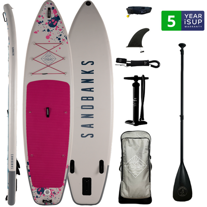 Sandbanks Style Ultimate 10'6'' x 32'' x 4.75'' iSUP Paddleboard package Pink