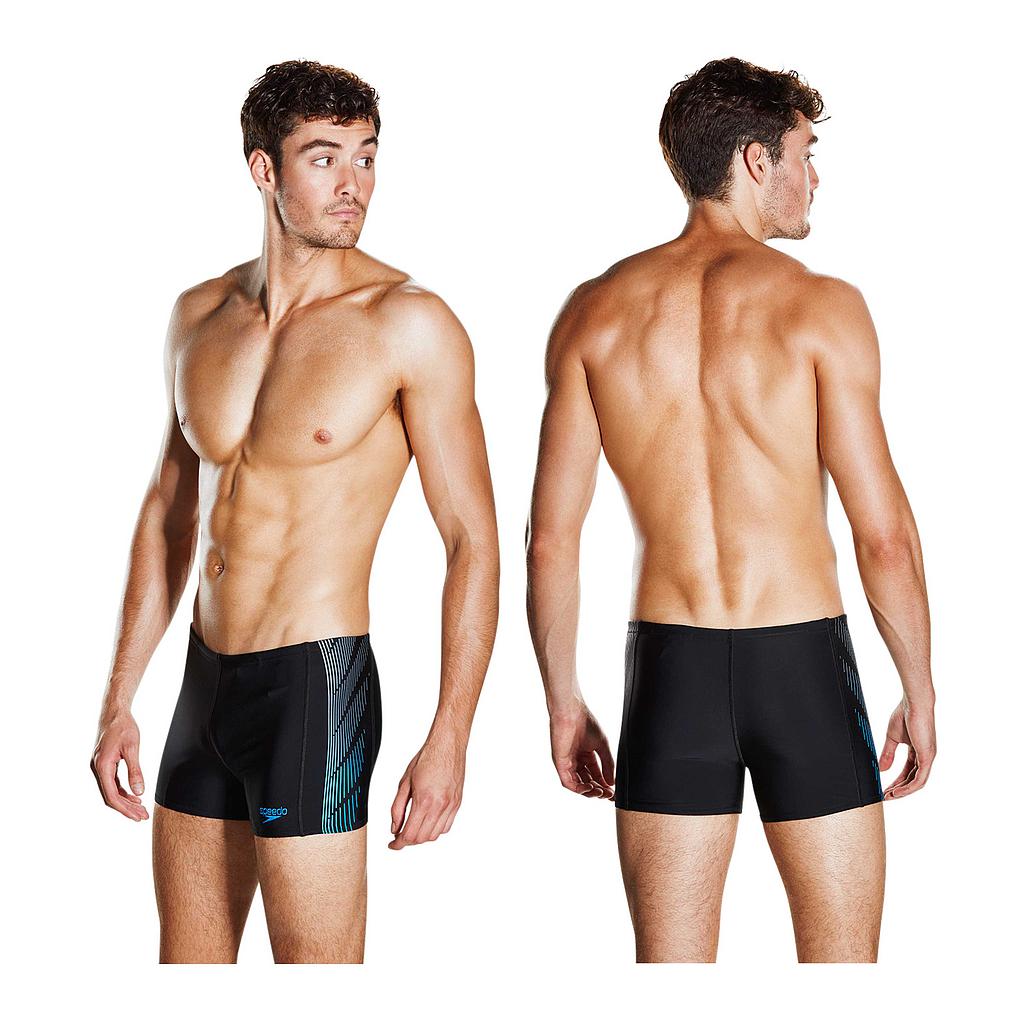 Speedo Placement Panel Aquashort (Black/Grey/Blue, 30")