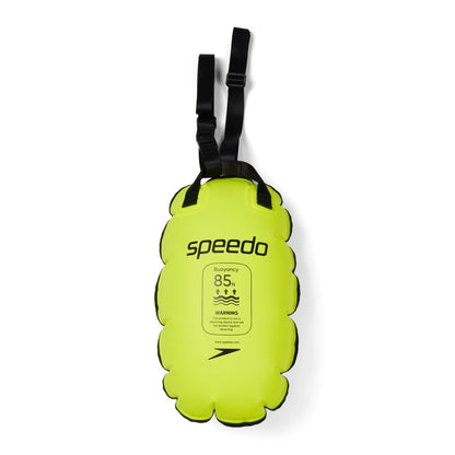 Speedo Open Water Tow Float on a white background, featuring Speedo branding.