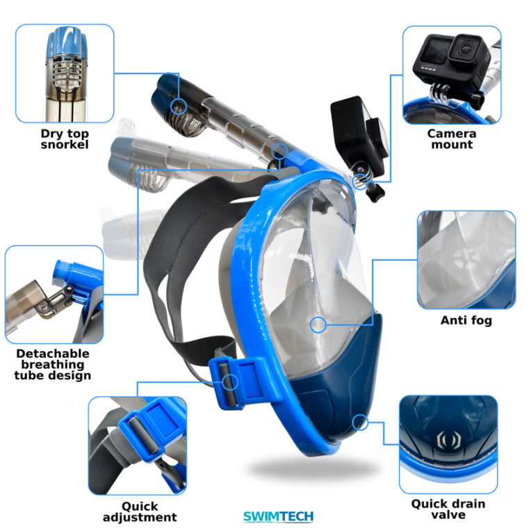 Swimtech Full Face Snorkeling Mask - Adults