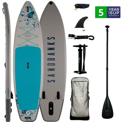 Sandbanks Style Ultimate 10'6'' x 32'' x 4.75'' iSUP Paddleboard package Turquoise