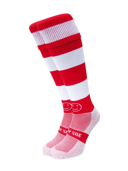 WackySox Classic Red and White Hoops