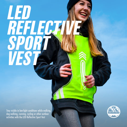 Six Peaks LED Reflective Sport Vest Information card