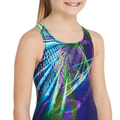 Zoggs Junior Girls Fiery Star Flyback Swimming Costume